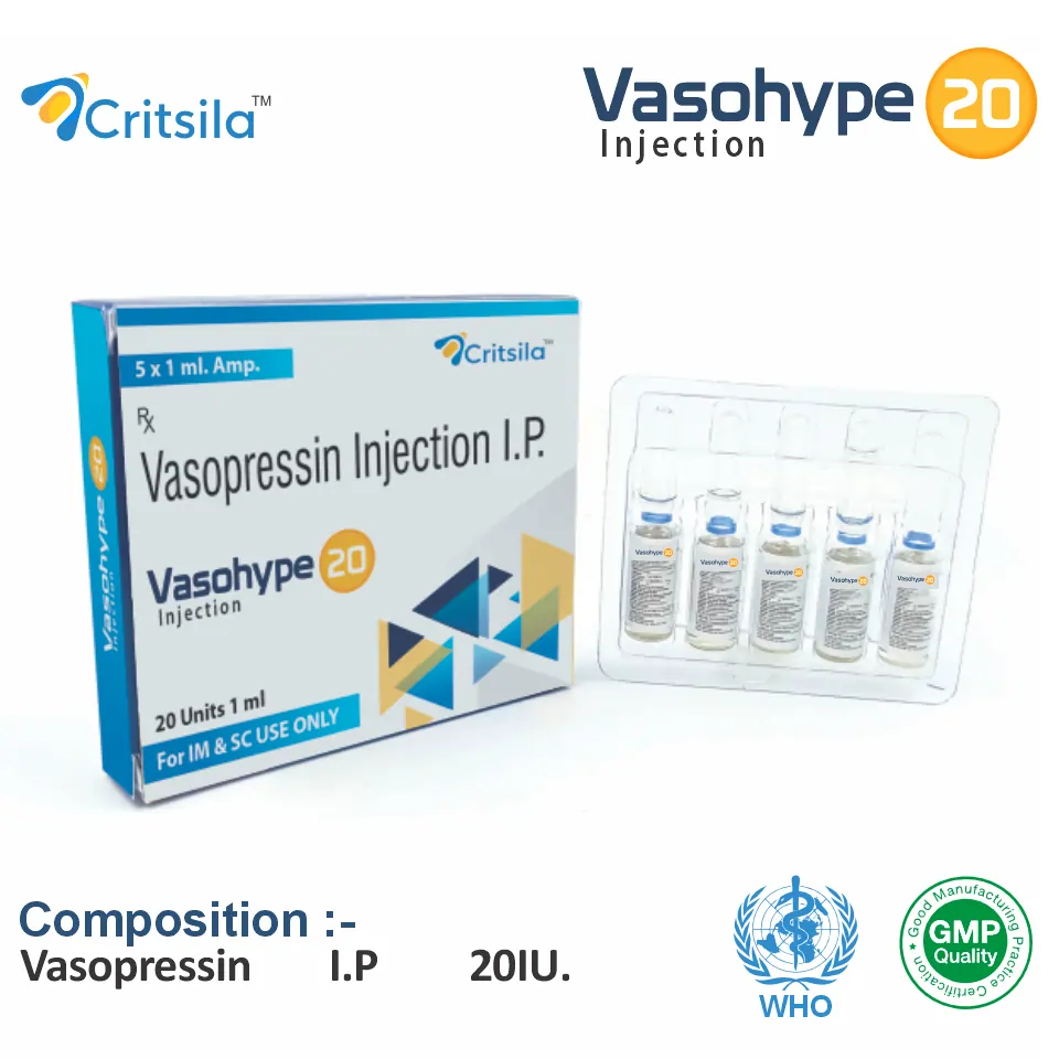 Vasopressin (20IU) Injection in PCD Pharma Franchise at Best Price